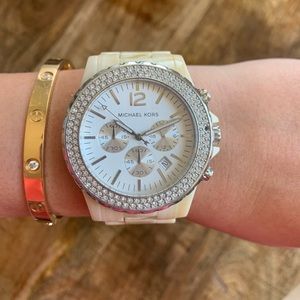 Michael Kors Ivory Oversized Watch
